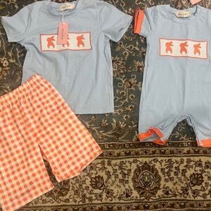 Blue and Orange Kids Outfit Set